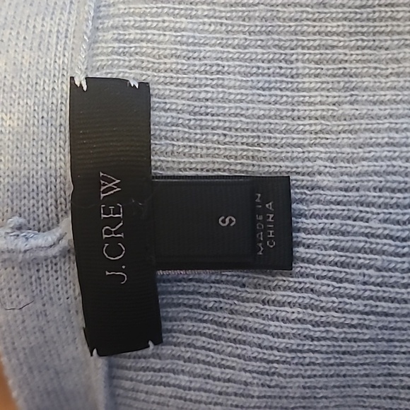 J.Crew Wool V-Neck Bell Sleeve Sweater Small Baby Blue Soft Knit Preowned - Picture 8 of 9